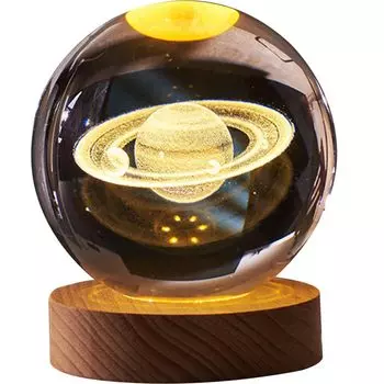 ledmomo Ночной Светильник Звездный Космос USB Сатурн Светильник Стильный Отдельностоящий Звездное Небо Лампа 3D Кристалл Непрямое Освещение Интерьер Стильный Подарок 3D