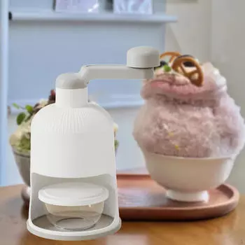 Ледогенератор Ручной Дробилка с Коробкой Мини Портативный Снежный Конус для Дома серый