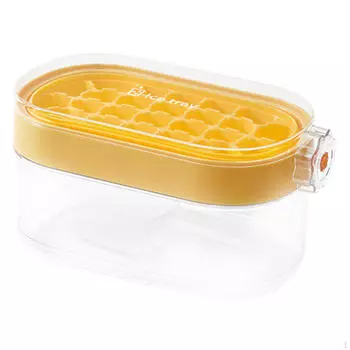 Ледогенератор с вращающимся лотком для легкой выгрузки льда оранжевый