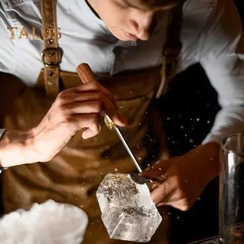 Ледоруб из нержавеющей стали с защитной крышкой, деревянная ручка, инструмент для разбивания льда для кухонных баров, пикников, кемпинга коричневый