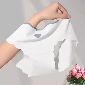 Ледяное шелковое нижнее белье Love, женское сексуальное нижнее белье с тонкой талией и большой дышащей хлопковой промежностью, без следов