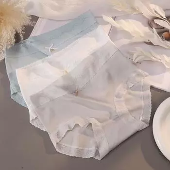 Ледяное женское нижнее белье, трусы из чистого хлопка со средней талией