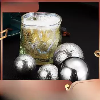 Ледяной бар из нержавеющей стали 304, виски, лед, металл, хоккей, пиво, замороженные круглые кубики льда Two 55MM boxes with PP