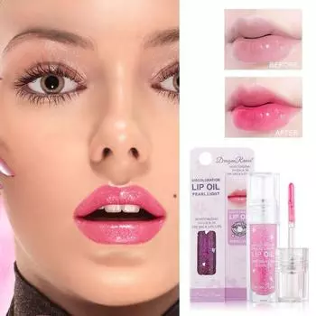 Ледяной прозрачный блеск для губ с мелкими мерцающими перламутровыми отблесками Увлажняющий окрашенный блеск для губ Увлажняющая глазурь для губ Масляная основа для помады Теплый меняющий цвет блеск для губ