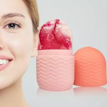 Ледяной роликовый кубик уменьшает прыщи удаляет мелкие морщины большой вход для воды полезный успокаивающий упругую кожу массажер для лица салон красоты поставки розовый