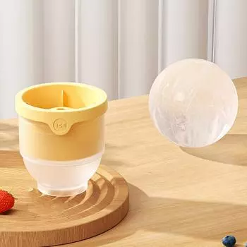 Ледяной шар, сферическая форма для льда, большие лотки для кубиков льда с крышкой, универсальные герметичные формы для льда для холодного кофе, лимонада, газировки жёлтый