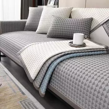 Ледяной шелк, чехол для дивана, полотенце для гостиной, летнее прохладное ощущение, подушка для дивана, светлая, роскошная, современная, универсальная, диванное полотенце, домашний декор 70x70cm 1pcs