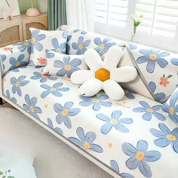 Ледяной шелк, подушка для дивана, лето, лето, лето, лето, коврик, подушка для сиденья, новый стиль, нескользящий чехол для дивана, тканевый чехол 70*70