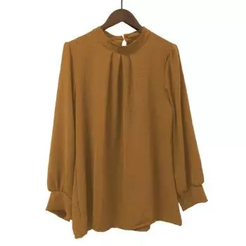 Ледяной шелк, весенне-осенняя блузка, женский мягкий топ с длинными рукавами, повседневные черно-белые блузки в стиле ретро One Size чёрный