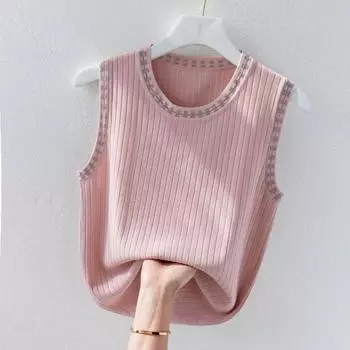 Ледяной Шелковый Камзол Жилет Женская Базовая Футболка Белые Базовые Рубашки Свободный Блестящий Шелковый Стильный Женский Топ Лето one size белый