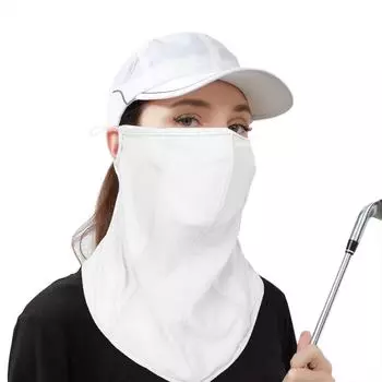 Ледяной Шелковый Шарф для Лица Ледяной Шелковый Тонкий Летний Солнцезащитный Маска Модная Дышащая Маска Для Лица Унисекс белый