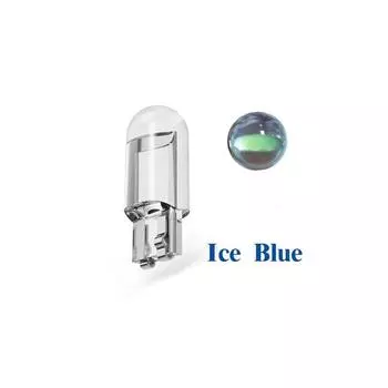 Ледяной синий Автомобильный светодиод T10 W5W Canbus Стеклянный COB 6000k Лампа для чтения, купольная лампа, габаритный огонь, клиновидная лампа, лампа подсветки номерного знака 2pcs