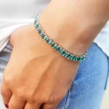 Ледяной зеленый серебряный женский браслет: Заявите о себе с помощью этого уникального предмета, турецкого серебряного женского браслета ручной работы