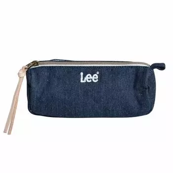 Lee Pouch Большая вместимость Стильный многофункциональный чехол для косметики Чехол для ручек Джинсовый милый канцелярский пенал с логотипом Мини Маленький легкий [Lee]