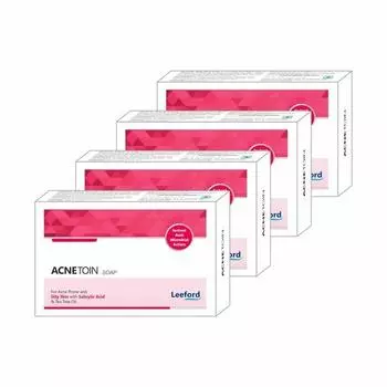 Leeford Женское мыло для ванны против акне Acnetoin Combo Pack, обогащенное маслом чайного дерева и витамином Е (75 г Каждый Каждый) -Пакет из 4