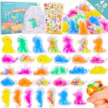 LEEHUR Мягкие игрушки для снятия стресса с животных 48 штук Сжимаемые праздничные сумки Успокаивающие сжимаемые мягкие игрушки Убийственные воспоминания День рождения Фестиваль Призы Товары, Части, Набор,