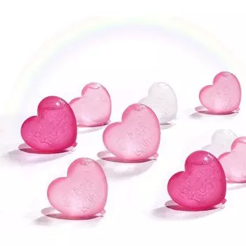 Leeseph 15 шт. многоразовых кубиков льда, моющиеся неплавящиеся пластиковые кубики льда в форме сердца для напитков, виски, коктейлей, вина, кофе