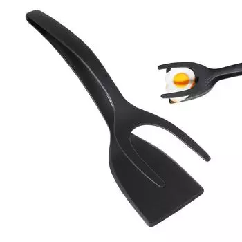 Leeseph 2-в-1 щипцы-лопатки, щипцы для переворачивания яиц, приспособление для приготовления рыбы, блинов, французских тостов, омлета, лопатка для мяса для домашней кухни серый