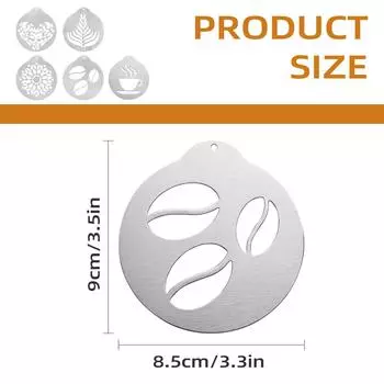 Leeseph 5 шт. трафаретов для украшения кофе из нержавеющей стали, шаблоны для пенного латте-арта, шаблоны для капучино, форма для гирлянды из шоколада