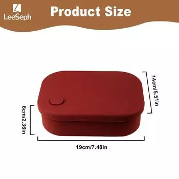 Leeseph Bento Box Lunch Box Portable Silicone lunch Box with 4 Compartment, Reusable Microwave Oven Heating Lunch Box, Best Gift 4&1 красный