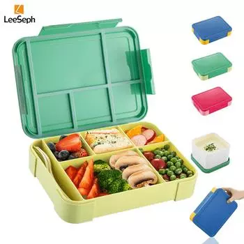 Leeseph Bento Lunch Box with 6 Compartments, Leak-Proof Bento Box, On-the-Go Meal for Students, Office Workers and Travelers 1 зелёный