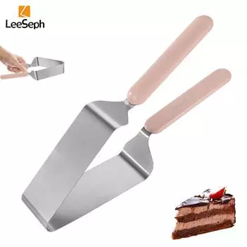 Leeseph Cake Slicer, Triangular Stainless Steel Cake Cutter, Double Ergonomic Handle, Adjustable Cake Spatula for Birthday Party