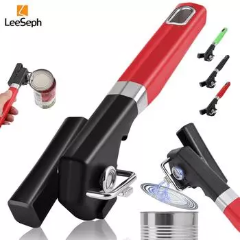 Leeseph Can Opener, портативный нож для резки консервных банок из нержавеющей стали с боковым разрезом и магнитом, для домашнего ресторана, кухонный инструмент красный