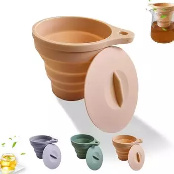 Leeseph Collapsible Silicone Tea Dripper, Reusable Coffee Tea Filter Holder Folding Tea Strainer Infuser for Travel, Camping