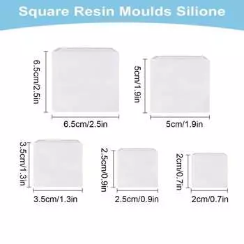 Leeseph Cube Resin Mold, Clear Silicone Cube Molds DIY Craft Making Resin Candle Soap Tools, for DIY Art Making Home Decoration