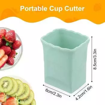 Leeseph Cup Slicer, Яйцерезка из нержавеющей стали для мягких фруктов, Быстрое приготовление фруктового овощного салата, Гаджет для креативной кухни зелёный