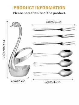Leeseph Декоративный держатель в виде золотого лебедя с набором столовых приборов из пищевой нержавеющей стали для обеденного свадебного стола, декоративный