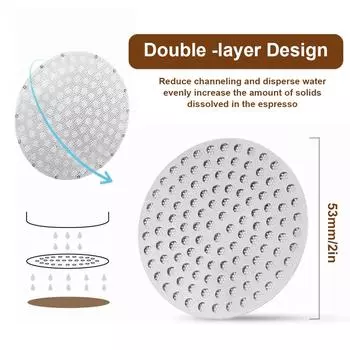 Leeseph Espresso двухслойный фильтр для кофе, 51/53/58 мм многоразовый фильтр для кофе, корзина для портафильтра, аксессуары для эспрессо
