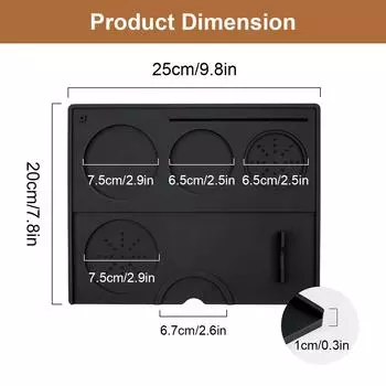 Leeseph Espresso Tamping Mat, силиконовый коврик для кофе, кофейная подушка для тампона, станция для бариста, эспрессо-аксессуары для дома чёрный