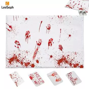Leeseph Halloween Horror Bloody Outdoor Doormat Rug, украшение на Хэллоуин для пола, дверной коврик для ванной комнаты, входа в дом, двора, патио 40x60cm