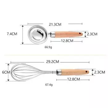 Leeseph Нержавеющая сталь деревянная ручка венчик, миксер для яиц сепаратор яичного желтка кухонный инструмент венчик для взбивания яиц для смешивания