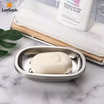 Leeseph Нержавеющая сталь держатель мыла, поднос для мыльницы, столешницы для кухонной раковины в ванной комнате для хранения мыла, губок, скребков серебряный