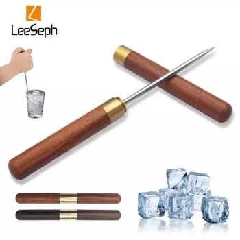 Leeseph нож для колки льда из нержавеющей стали с защитным чехлом, нескользящая деревянная ручка, удобный захват, инструмент для колки льда на кухне, в барах