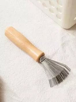 Leeseph Очиститель для щеток для волос Инструмент для чистки Очиститель для щеток для волос Очиститель для щеток для волос Деревянная ручка для домашнего и салонного использования