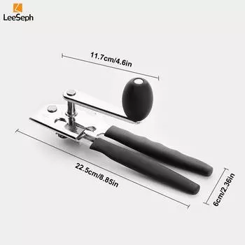Leeseph Ручной консервный нож, безопасный нож с гладкими краями, многофункциональный ручной консервный нож, открывалка для бутылок, кухонные гаджеты чёрный