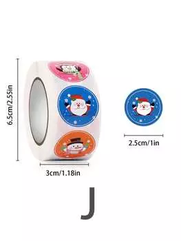 Leeseph рулон из 500 шт. рождественских подарков, круглых наклеек, этикеток для украшений на Рождество и Хэллоуин, круглых наклеек для конвертов