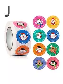 Leeseph рулон из 500 шт. рождественских подарков, круглых наклеек, этикеток для украшений на Рождество и Хэллоуин, круглых наклеек для конвертов