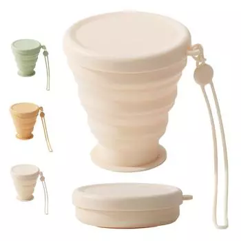 Складная силиконовая кружка для воды Leeseph с крышкой, складная дорожная кофейная кружка, многоразовые переносные кружки для кемпинга и путешествий CHINA