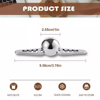 Leeseph Stainless Steel Ice Sphere, Espresso Coffee Cooler for Coffee, Tea, Drinks, Beer, Red Wine, Scotch, Whiskey, Cocktails