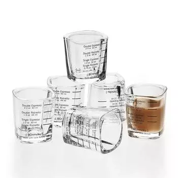 Leeseph стеклянный мерный стакан для кофе со шкалой для BCnmviku Espresso Shot Glasss Measuring Cup Liquid Heavy Glass, 60 мл 2 унции 60ml 2oz