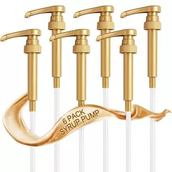 Leeseph Syrup Pump Кофейный сиропный насос-диспенсер Золотой сиропный насос для бутылки сиропа 750 мл/25,4 унции Сиропные насосы для кофейного бара