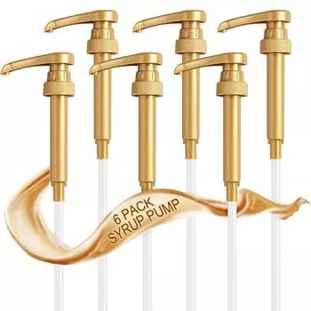 Leeseph Syrup Pump Кофейный сиропный насос-диспенсер Золотой сиропный насос для бутылки сиропа 750 мл/25,4 унции Сиропные насосы для кофейного бара