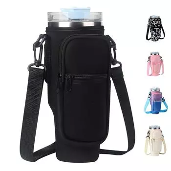 Leeseph Water Bottle Carrier Bag with Adjustable Shoulder Strap , for 40oz Tumbler with Handle Water Bottle Pouch, Best Gift