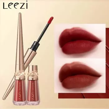 Leezi Swan Misty Velvet Lip Glaze Чашка с антипригарным покрытием не легко выпадает из цвета Матовая белая помада 01