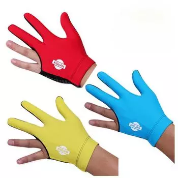 Left Hand Billiard Glove Three Finger Sweat Absorbent Breathable Comfortable Pool Glove Billiard Accessories