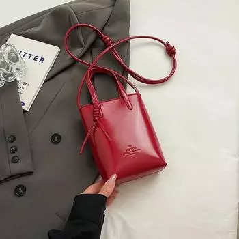 LEFTSIDE-мини-сумки через плечо из искусственной кожи для женщин, красная женская сумка, корейский модный тренд